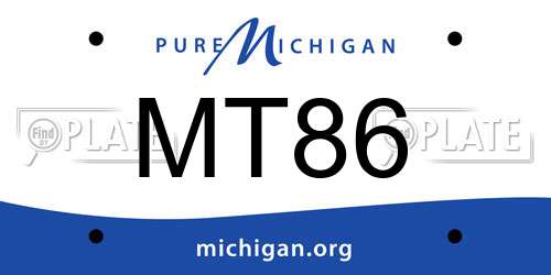 MT86 Michigan License Plate