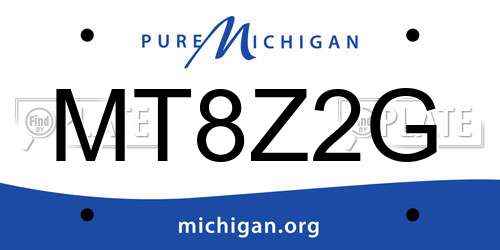 MT8Z2G Michigan License Plate