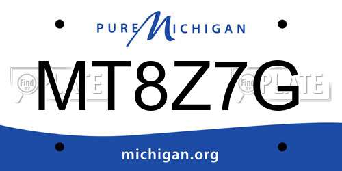 MT8Z7G Michigan License Plate