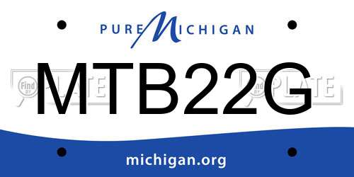 MTB22G Michigan License Plate