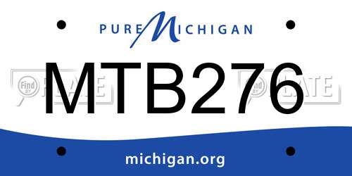 MTB276 Michigan License Plate