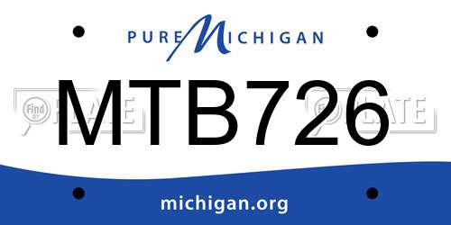MTB726 Michigan License Plate