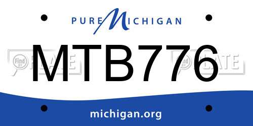 MTB776 Michigan License Plate