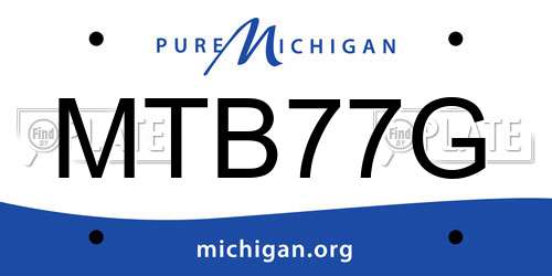 MTB77G Michigan License Plate