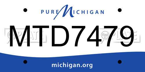 MTD7479 Michigan License Plate