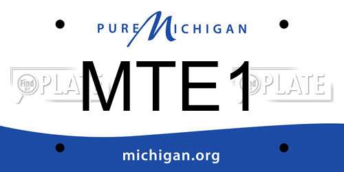 MTE1 Michigan License Plate