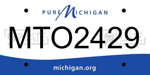MTO2429 Michigan License Plate