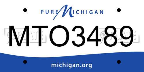 MTO3489 Michigan License Plate