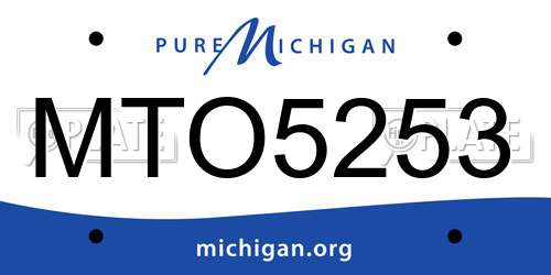 MTO5253 Michigan License Plate