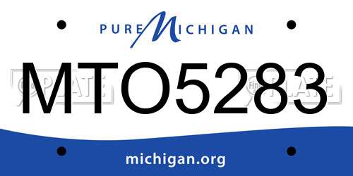 MTO5283 Michigan License Plate