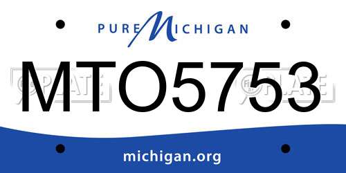 MTO5753 Michigan License Plate