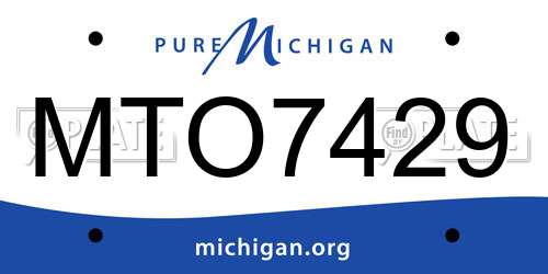 MTO7429 Michigan License Plate