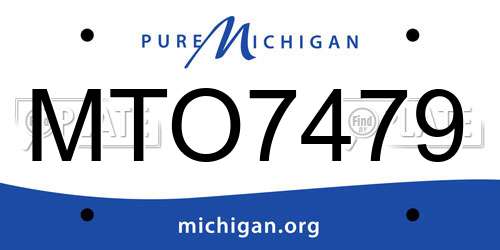 MTO7479 Michigan License Plate