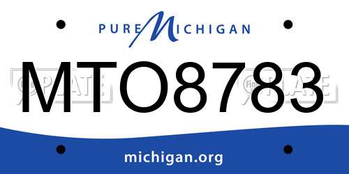 MTO8783 Michigan License Plate