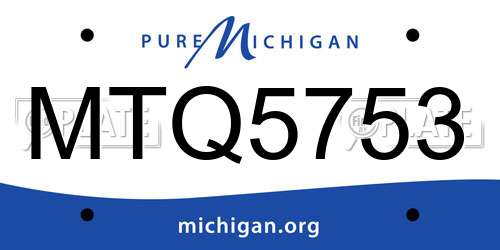 MTQ5753 Michigan License Plate