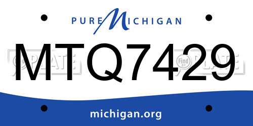 MTQ7429 Michigan License Plate