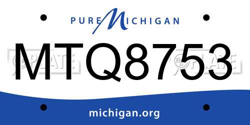 MTQ8753 Michigan License Plate