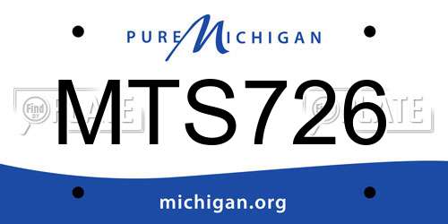 MTS726 Michigan License Plate