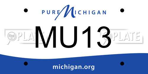 MU13 Michigan License Plate