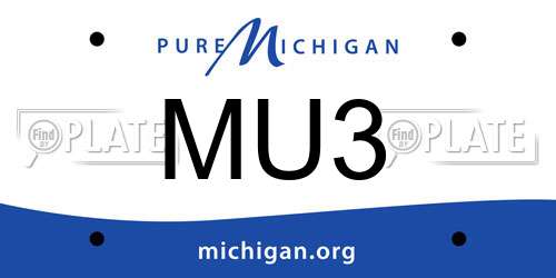 MU3 Michigan License Plate