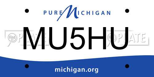 MU5HU Michigan License Plate