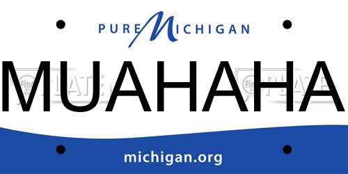 MUAHAHA Michigan License Plate