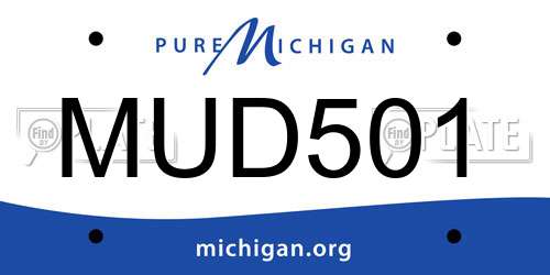 MUD501 Michigan License Plate