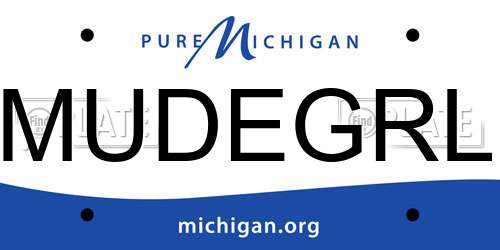 MUDEGRL Michigan License Plate