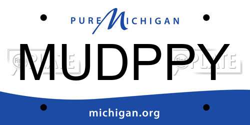MUDPPY Michigan License Plate