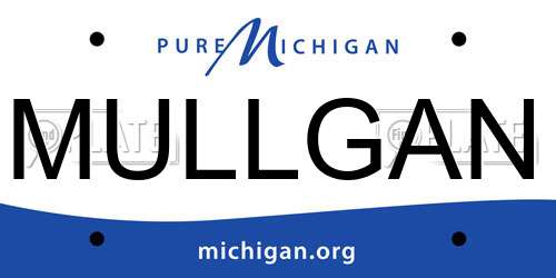 MULLGAN Michigan License Plate