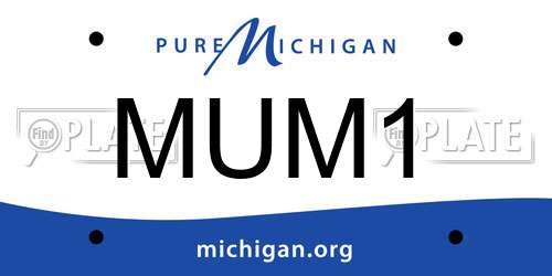 MUM1 Michigan License Plate