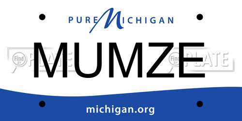 MUMZE Michigan License Plate