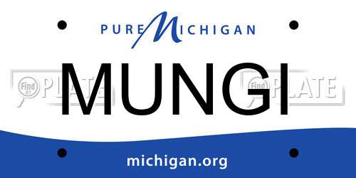 MUNGI Michigan License Plate