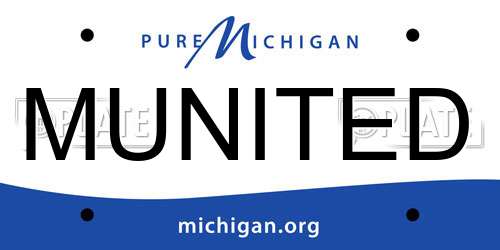 MUNITED Michigan License Plate