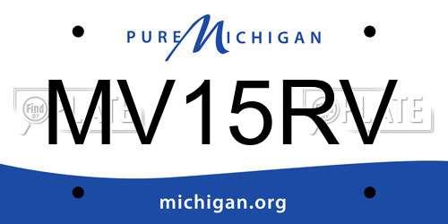 MV15RV Michigan License Plate