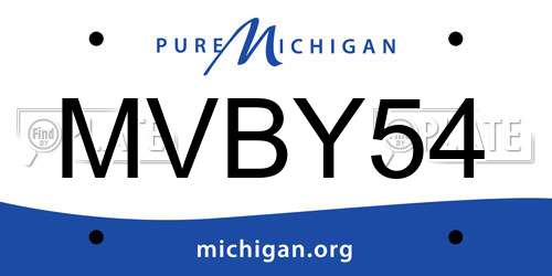 MVBY54 Michigan License Plate