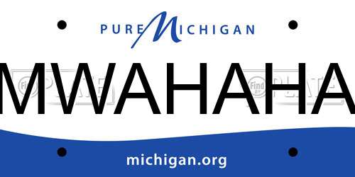 MWAHAHA Michigan License Plate