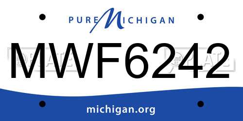 MWF6242 Michigan License Plate