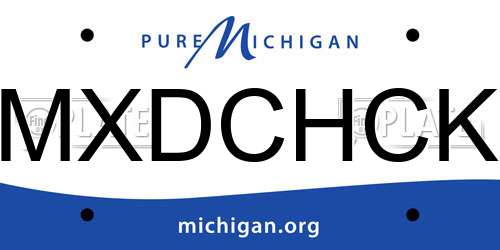 MXDCHCK Michigan License Plate