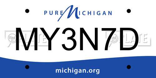 MY3N7D Michigan License Plate