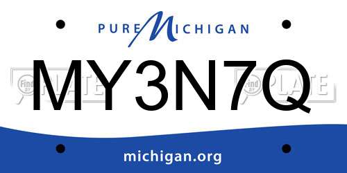 MY3N7Q Michigan License Plate