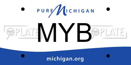 MYB Michigan License Plate
