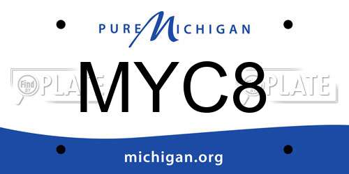MYC8 Michigan License Plate