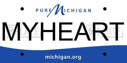 MYHEART Michigan License Plate