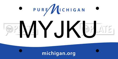 MYJKU Michigan License Plate