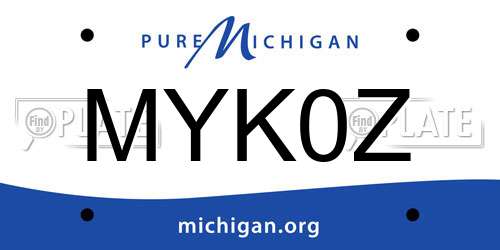 MYK0Z Michigan License Plate