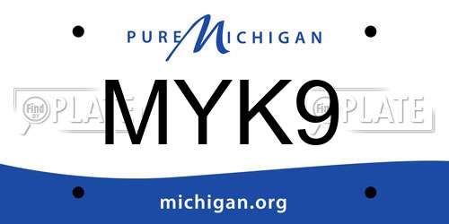 MYK9 Michigan License Plate