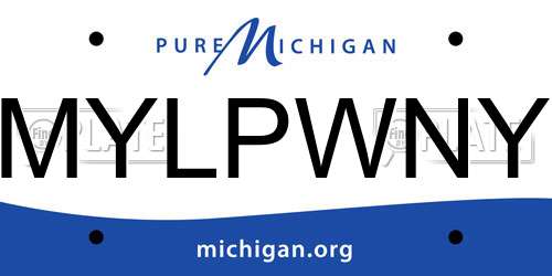 MYLPWNY Michigan License Plate