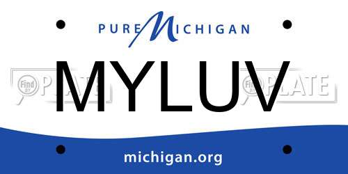 MYLUV Michigan License Plate