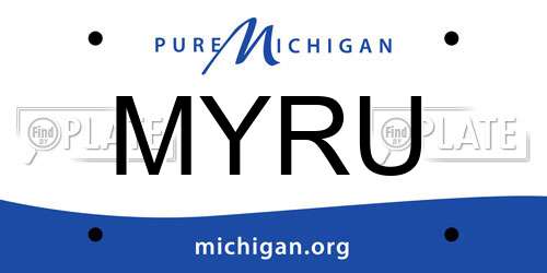 MYRU Michigan License Plate